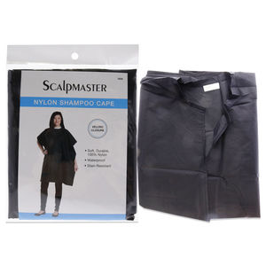 Nylon Shampoo Cape - Black by Scalpmaster for Unisex - 1 Pc Apron